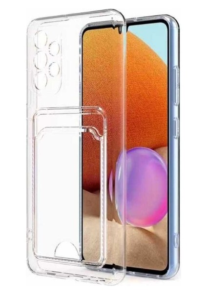 Samsung Galaxy A73 Uyumlu Kılıf Kartlıklı Şeffaf Setra Clear Silikon Kapak