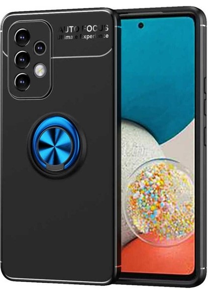 Samsung Galaxy A73 Uyumlu Kılıf Ravel Silikon Kapak, Siyah-Mavi