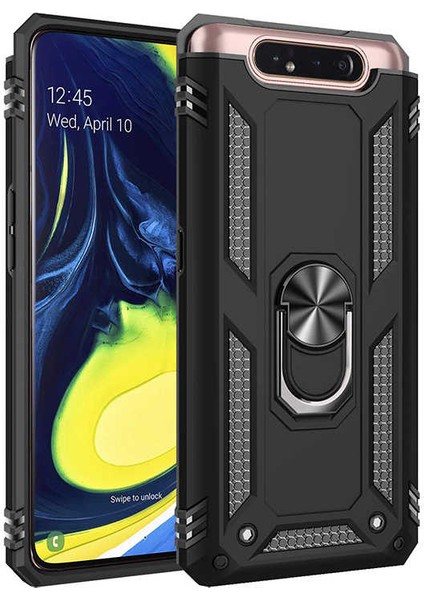 Samsung Galaxy A80 Uyumlu Kılıf Vega Kapak, Siyah