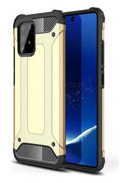 Samsung Galaxy A91 (S10 Lite) Uyumlu Kılıf Crash Silikon Kapak, Gold
