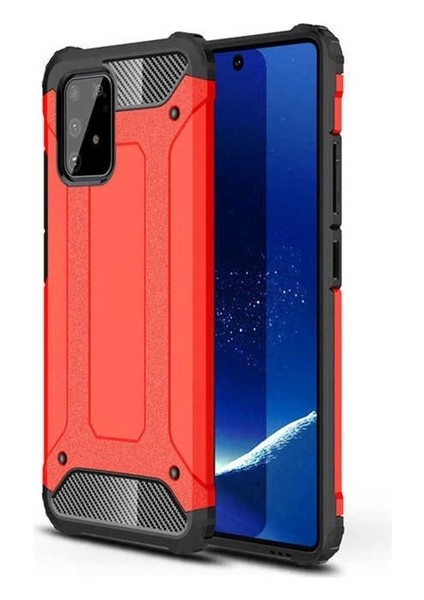 Samsung Galaxy A91 (S10 Lite) Uyumlu Kılıf Crash Silikon Kapak, Kırmızı