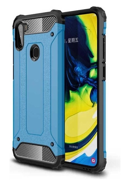 Samsung Galaxy M11 Uyumlu Kılıf Crash Silikon Kapak, Mavi