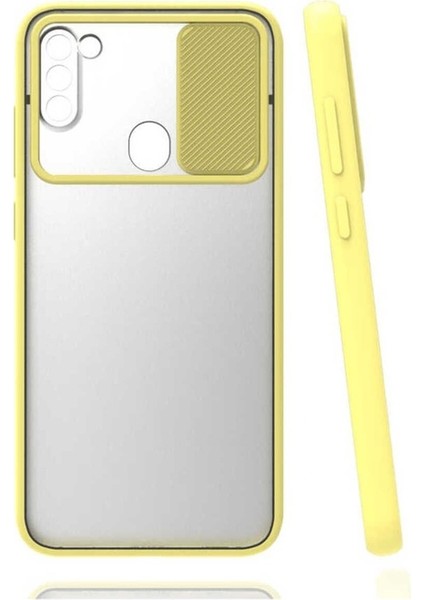 Samsung Galaxy M11 Uyumlu Kılıf Lensi Kapak, Sarı