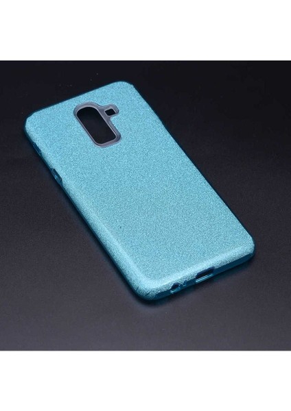 Samsung Galaxy J8 Uyumlu Kılıf Shining Silikon, Mavi