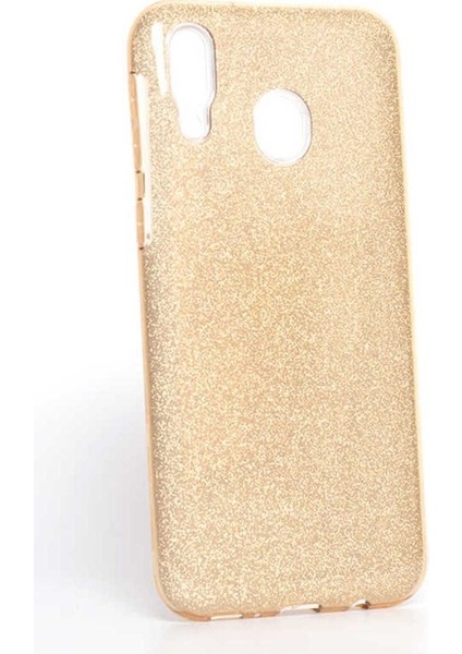 Samsung Galaxy M20 Uyumlu Kılıf Shining Silikon, Gold