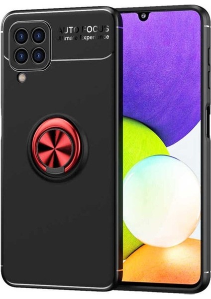 Samsung Galaxy M22 Uyumlu Kılıf Ravel Silikon Kapak, Siyah-Kırmızı