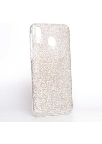 Samsung Galaxy M20 Uyumlu Kılıf Shining Silikon, Gümüş