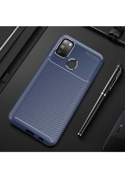 Samsung Galaxy M21 Uyumlu Kılıf Negro Silikon Kapak, Lacivert