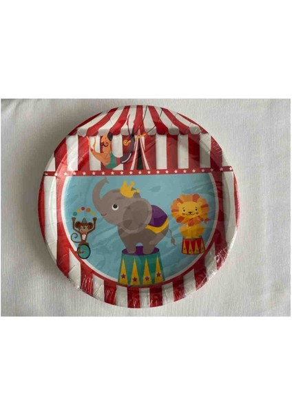 Circus Temalı Karton Tabak 8li