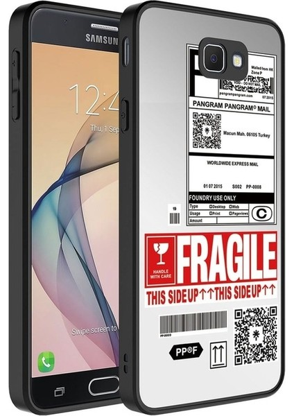 Samsung Galaxy J7 Prime Uyumlu Kılıf Aynalı Desenli Kamera Korumalı Parlak Mirror Kapak, Fragile