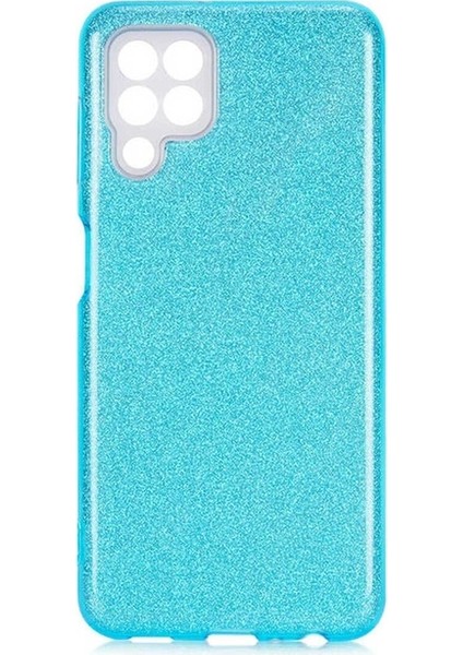 Samsung Galaxy M22 Uyumlu Kılıf Shining Silikon, Mavi
