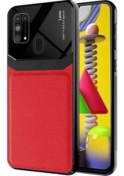 Samsung Galaxy M31 Uyumlu Kılıf Emiks Kapak, Kırmızı