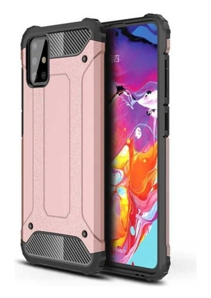 Samsung Galaxy M31S Uyumlu Kılıf Crash Silikon Kapak, Rose Gold