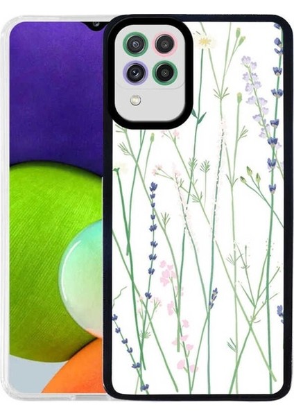 Samsung Galaxy M22 Uyumlu Kılıf M-Fit Desenli Kapak, Flower No4