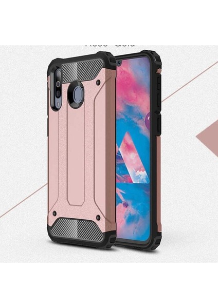 Samsung Galaxy M30 Uyumlu Kılıf Crash Silikon Kapak, Rose Gold