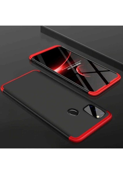Samsung Galaxy M30S Uyumlu Kılıf Ays Kapak, Siyah-Kırmızı