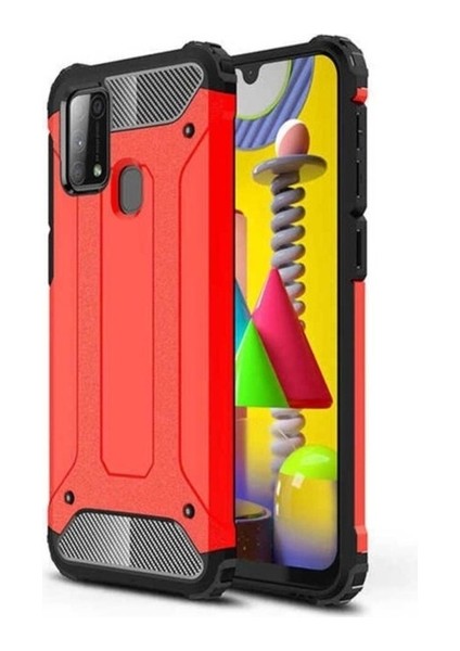Samsung Galaxy M31 Uyumlu Kılıf Crash Silikon Kapak, Kırmızı