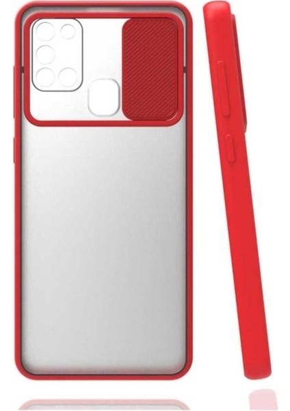 Samsung Galaxy M31 Uyumlu Kılıf Lensi Kapak, Kırmızı