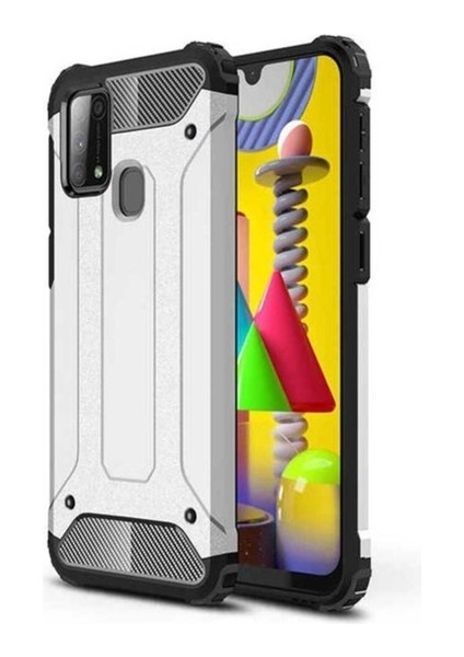 Samsung Galaxy M31 Uyumlu Kılıf Crash Silikon Kapak, Gri