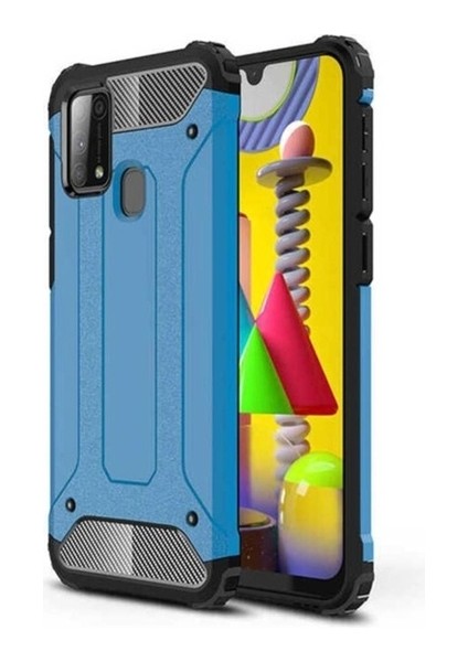 Samsung Galaxy M31 Uyumlu Kılıf Crash Silikon Kapak, Mavi