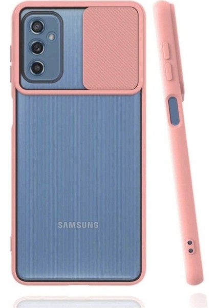 Samsung Galaxy M52 Uyumlu Kılıf Lensi Kapak, Açık Pembe