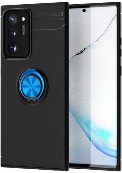 Samsung Galaxy Note 20 Ultra Uyumlu Kılıf Ravel Silikon Kapak, Siyah-Mavi