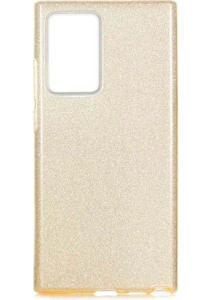 Samsung Galaxy Note 20 Ultra Uyumlu Kılıf Shining Silikon, Gold