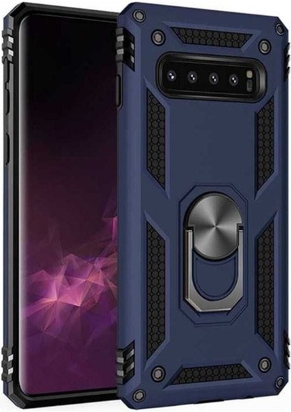 Samsung Galaxy S10 Plus Uyumlu Kılıf Vega Kapak, Mavi