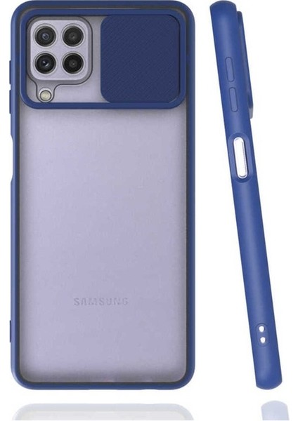 Samsung Galaxy M32 Uyumlu Kılıf Lensi Kapak, Lacivert