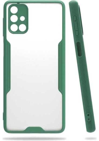 Samsung Galaxy M31S Uyumlu Kılıf Parfe Kapak, Koyu Yeşil