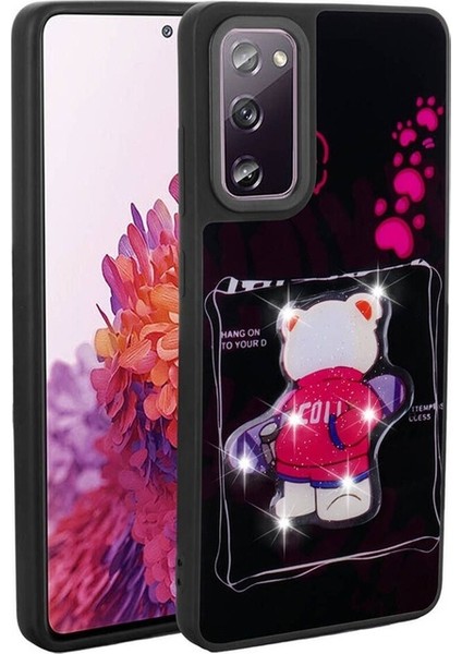 Samsung Galaxy S20 Fe Uyumlu Kılıf Parlayan Kabartmalı Ikonik Figürlü Amas Silikon Kapak, Siyah