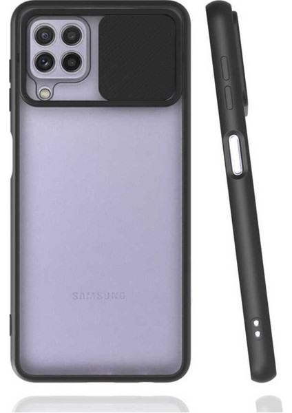 Samsung Galaxy M32 Uyumlu Kılıf Lensi Kapak, Siyah