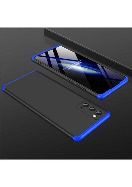 Samsung Galaxy Note 20 Uyumlu Kılıf Ays Kapak, Siyah-Mavi