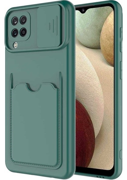 Samsung Galaxy M32 Uyumlu Kılıf Kartix Kapak, Koyu Yeşil