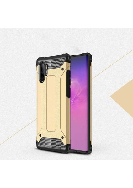 Samsung Galaxy Note 10 Plus Uyumlu Kılıf Crash Silikon Kapak, Gold