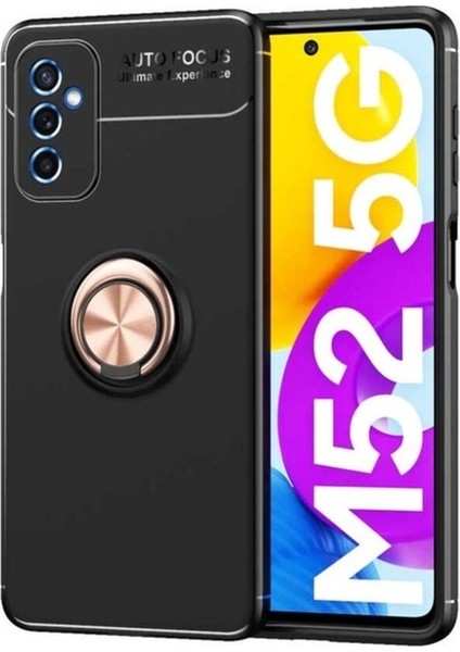 Samsung Galaxy M52 Uyumlu Kılıf Ravel Silikon Kapak, Siyah-Rose Gold