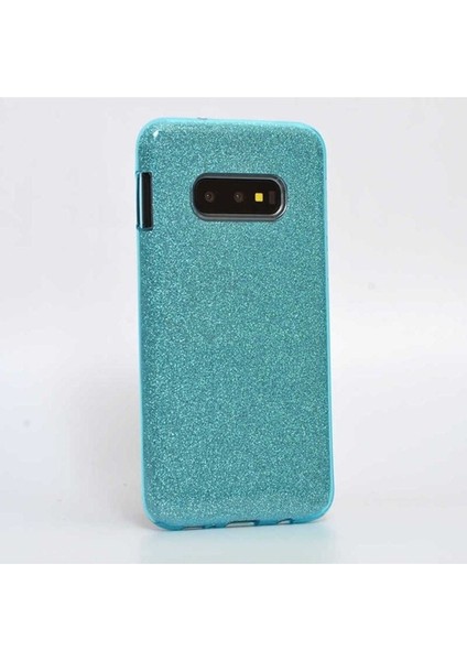 Samsung Galaxy S10E Uyumlu Kılıf Shining Silikon, Mavi