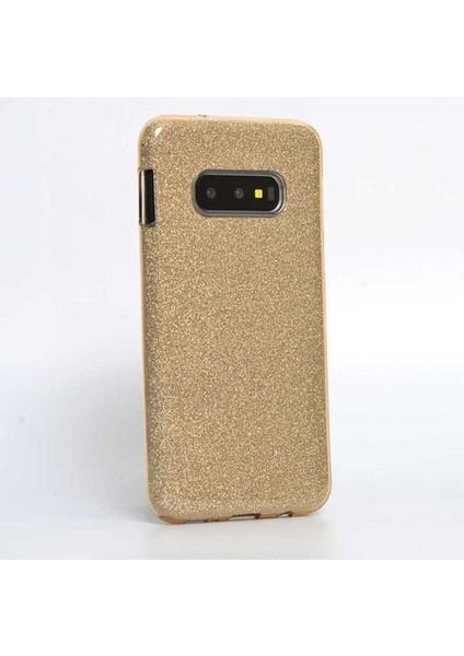 Samsung Galaxy S10E Uyumlu Kılıf Shining Silikon, Gold