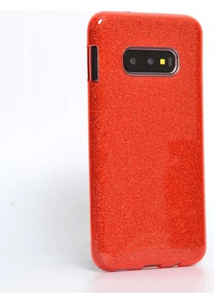Samsung Galaxy S10E Uyumlu Kılıf Shining Silikon, Kırmızı