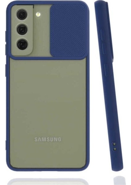 Samsung Galaxy S21 Fe Uyumlu Kılıf Lensi Kapak, Lacivert