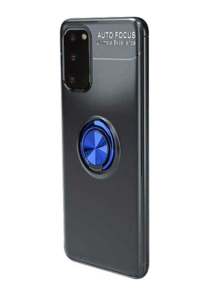 Samsung Galaxy S20 Uyumlu Kılıf Ravel Silikon Kapak, Siyah-Mavi