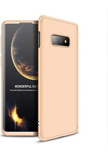 Samsung Galaxy S10E Uyumlu Kılıf Ays Kapak, Gold