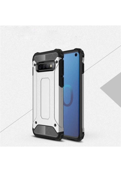 Samsung Galaxy S10E Uyumlu Kılıf Crash Silikon Kapak, Gri