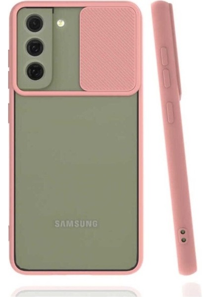 Samsung Galaxy S21 Fe Uyumlu Kılıf Lensi Kapak, Açık Pembe
