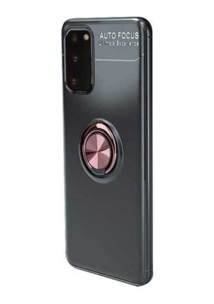 Samsung Galaxy S20 Uyumlu Kılıf Ravel Silikon Kapak, Siyah-Rose Gold