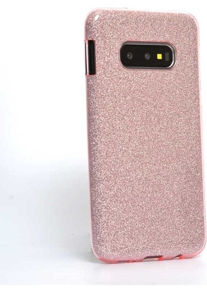 Samsung Galaxy S10E Uyumlu Kılıf Shining Silikon, Rose Gold