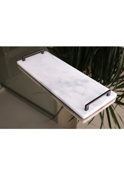 Mermer Sunumluk Tepsi 40X15 cm Uzun Sunumluk Peynir Tabağı