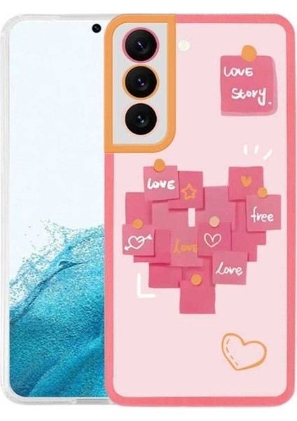 Samsung Galaxy S22 Plus Uyumlu Kılıf M-Fit Desenli Kapak, Love Story No2