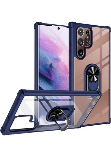 Samsung Galaxy S22 Ultra Uyumlu Kılıf Mola Kapak, Lacivert