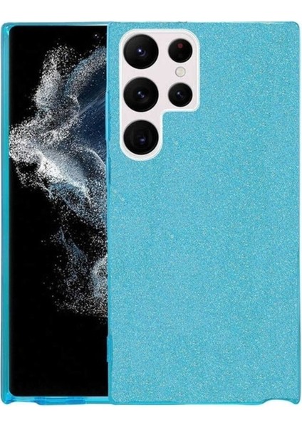 Samsung Galaxy S22 Ultra Uyumlu Kılıf Shining Silikon, Mavi